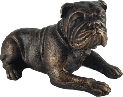 Produktbild von Skulptur Figur Statue Gusseisen liegende englische Bulldogge