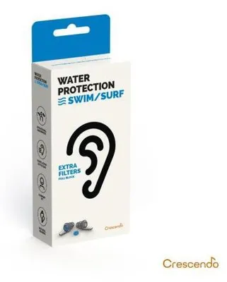 Produktbild von Crescendo Hearing Protection Wasserschutz Schwimmen/Surfen, im Ohr, Grau, Thermoplastisches Elastomer (TPE)