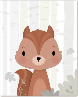 Produktbild von TPFLiving Kunstdruck LW-1006 (OHNE RAHMEN) Poster - Leinwand - Wandbild - Hochauflösender Giclée-Druck, langlebig und hochwertig - Kaninchen, Bär, Reh für Kinderzimmer -   - Größe: 30x42cm