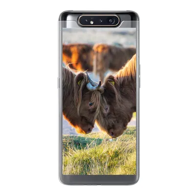 Produktbild von MuchoWow® Handyhülle Schutzhülle Hülle für Samsung Galaxy A80 Schottische Highlander - Tiere - Sonne Silikon Softcase Handy Hülle - Schutzdeckel
