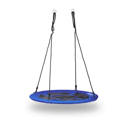 Obrázek produktu pro Relaxdays kulatá houpací síť, uzavřené sedadlo, nosnost do 100 kg, pro venkovní použití, rozměry (Š x V x H): 145 x 100 x 100 cm, tmavě modrá