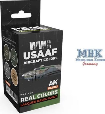 Produktbild von AK Interactive S.L. AK-RCS113 REAL COLORS: WWII USAAF Aircraft Colors SET