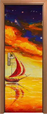 Produktbild von Türposter 70x200 cm Türaufkleber Türtapete Türfolie Klebefolie Laternenfeuer auf der Brücke Schiff