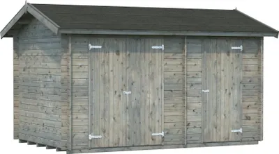 Produktbild von Palmako Gerätehaus Jari 8,9 m² - 28 mm Grau tauchimprägniert