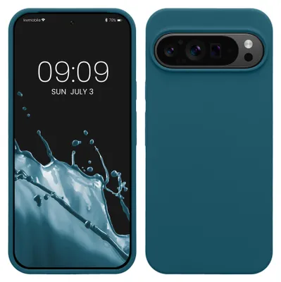 Produktbild von kwmobile Handyhülle für Google Pixel 9 Pro XL Hülle, für Pixel 9 Pro XL Case - Hülle Silikon - kabelloses Laden - Petrol matt