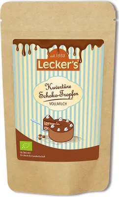 Produktbild von Lecker's   Kuvertüre Schokotropfen Vollmilch 100g