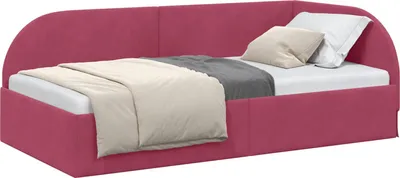 Obrázok produktu pre vidaXL Rohový rám postele s čelom vínová červená 90 cm x 190 cm zamat