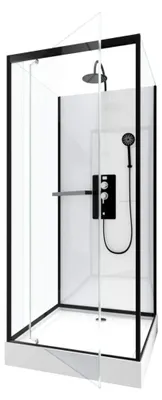 Produktbild von Dusche Komplett MARWELL Duschkabine Fertigdusche City 90x90 x 230 cm –  komplett-Set inkl. Duschwanne und Armatur - Dusche komplett mit Fronteinstieg