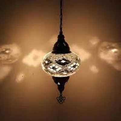 Immagine prodotto di Lampada a sospensione Mozaïek - Lampada orientale fatta a mano - Lampada turca e marocchina - Ø 19 cm, altezza 53 cm - LED E14 incluso
