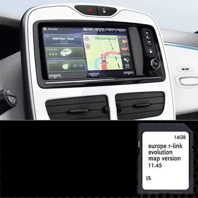 Image de Carte SD Navigation GPS Europe 2025 - version 11.45 - Compatible avec Renault R-Link (Rlink)