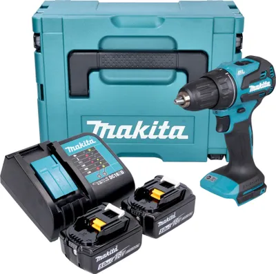 Produktbild von Makita DDF 490 STJ Akku Bohrschrauber 18 V 65 Nm 1/2" Brushless + 2x Akku 5,0 Ah + Ladegerät + Makpac