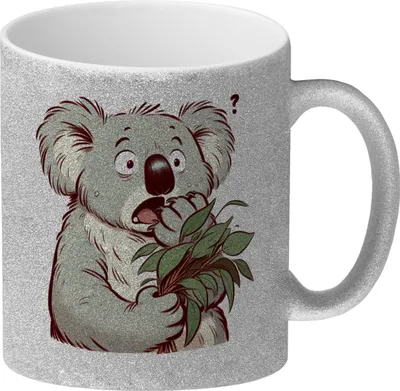 Produktbild von Koalabär Comic Glitzer-Kaffeebecher