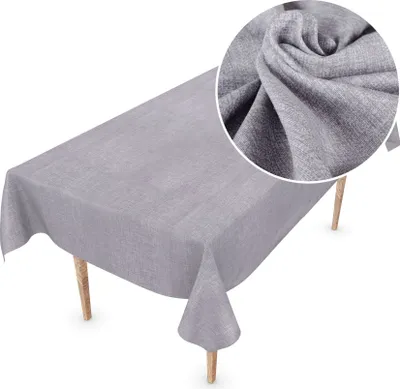 Produktbild von Tischdecke Textil Leinenoptik Grau Robust Wasserabweisend Breite 140 cm diverse Längen