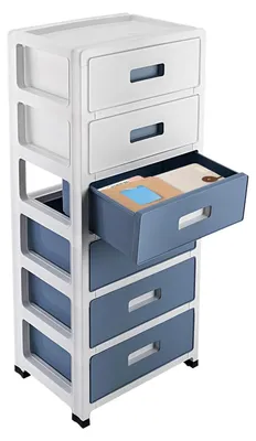 Productafbeelding van Opbergkast met 6 Laden - Stapelbare Organizer 35 x 26 x 83,5 cm
