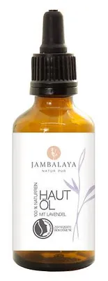 Produktbild von Hautöl mit Lavendel für trockene Haut, reich an Vitaminen und ungesättigten Fettsäuren
