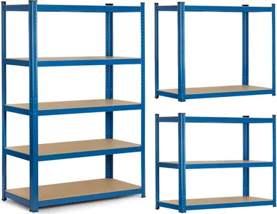 Obrázek produktu pro Robustní kovová police pro skladování, 150 x 75 x 30 cm - Humberg 4842