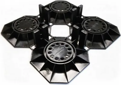 Produktbild von Renoplast SMART Terrassensysteme Stelzlager Höhenverstellbar, Höhe 12 mm, Fugenmörtel 5 mm, Schwarz