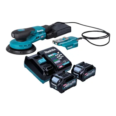 Produktbild von Makita BO 004 CGD201 Akku Exzenterschleifer 40 V max. 150 mm 3,0 mm Hub Brushless + 2x Akku 2,5 Ah + Ladegerät