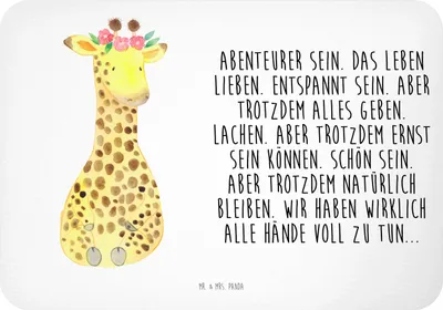 Produktbild von Mr. & Mrs. Panda magnet Giraffe Blumenkranz - Weiß - Geschenk, Notizhalter, haftmagnet, Abenteurer, Kühlschrankmagnet, whiteboardmagnet, Freundin, Afrika, Selbstliebe