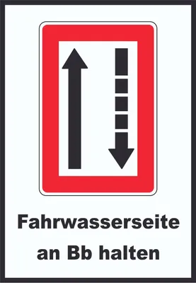 Produktbild von Fahrwasserseite an Backbord halten Symbol und Text A6 (105x148mm)