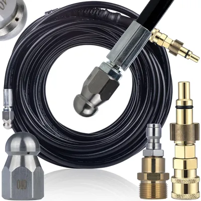 Zdjęcie produktu dla HydroJet Pro 20M – Wąż do kanalizacji M22 + Adapter 1/4" | Lavor Vertigo Ninja Parkside PHD | Dysza 3+1 | 200 bar