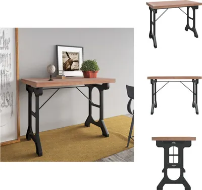 Produktbild von vidaXL Esstisch 110x65x82 cm Massivholz Tanne und Eisen -  Esstische