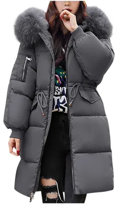 Image de Veste matelassée pour femmes, coupe mi-longue, imperméable, avec capuche en Fourrure artificielle