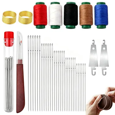 Image de Kit de couture de base, 41 pièces, comprenant des aiguilles en acier et un enfile-aiguille
