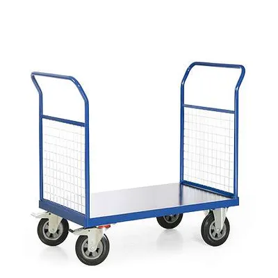 Produktbild von Bako Logistiksysteme Plattformwagen F600 mit 2 Gitter- Stirnwänden ohne Bordkante 1000x600mm