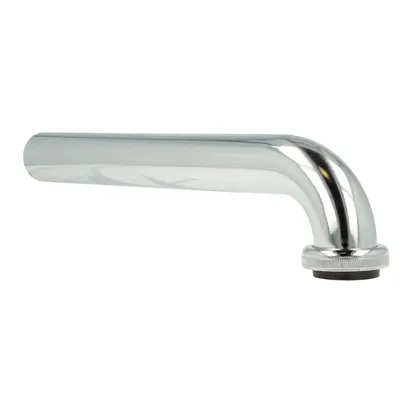 Produktbild von tecuro Wandrohr mit 90° Bogen für Siphon Geruchsverschluss Waschbecken, Ø 32 mm, Länge 220 mm, Edelstahl - mit Rändelmutter und Keildichtung