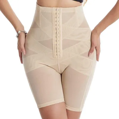 Produktbild von XFSRG Shapewear Damen Bauchweg Unterhose Hohe Taille Miederhose mit Bein Nahtlose Miederpant mit Bein Figurformende Shapinghose Po Lifter Bauchkontrolle Unterziehshorts (XL)