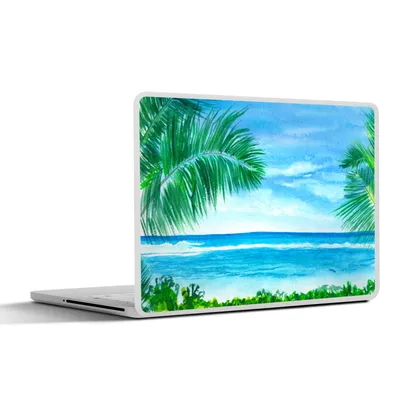 Produktbild von MuchoWow® Laptop Aufkleber Sticker Cover Meer - Pflanze - Aquarell 31x22.5 cm - Laptop-Deko