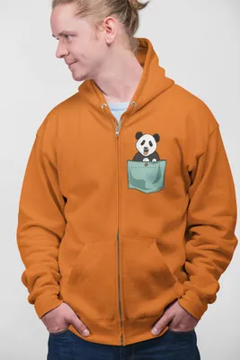 Produktbild von D&B Uni Hoodie ZIPPO00024 Panda Orange-Größe S