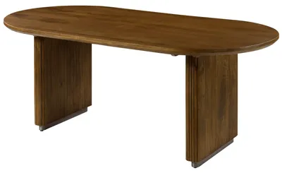 Produktbild von MASSIVMOEBEL24.DE Esstisch oval Mango 220x100x76x76 braun lackiert BARCELONA #225