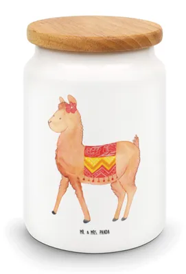 Produktbild von Mr. & Mrs. Panda Dose Alpaka Stolz - Weiß - Geschenk, behälter, müslidose, tee, Teedose, aufbewahrungsbehälter
