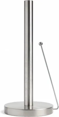 Produktbild von Stehfach für Küchenpapier - Moderne Küchenfach mit Stabilisierungsbalken - Küchenpapierhalter ohne Bohren - Küchenpapierhalter aus Edelstahl (Silber)