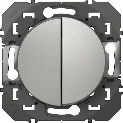Image de Double interrupteur va-et-vient à assembler, LEGRAND Dooxie, aluminium