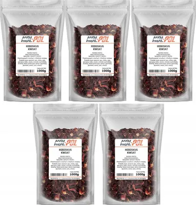 Zdjęcie produktu dla HIBISKUS SUSZONY 5kg Kwiat hibiskusa naturalny malwa herbata jakość Kol-Pol