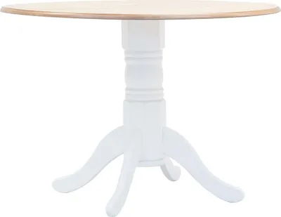 Obrázok produktu pre Jedálenský stôl biely a hnedý 106 cm masívne kaučukovníkové drevo