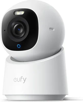 Image de Caméra de surveillance vidéo d'intérieur eufy E30 4K UHD, panoramique et inclinaison à 360°, IA, enregistrement 24h/24, vision nocturne en couleur, blanche