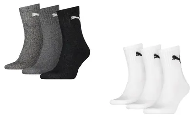 Obrázok produktu pre Puma Short Crew – športové ponožky, 6 kusov, kombinácia: 3 biele / 3 sivé. Veľkosť: 39-42