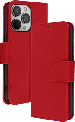Produktbild von Avizar, iPhone 13 Pro Leder Etui Premium mit Standfunktion, Rot