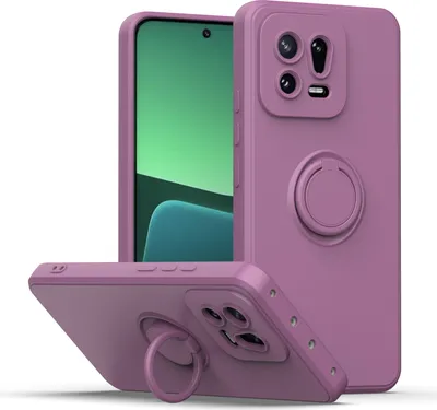 Produktbild von Xiaomi 13 Handyhülle, Ring Halter Ständer Kratzfeste Weiche Silikon schutzhülle für Xiaomi 13 Lila