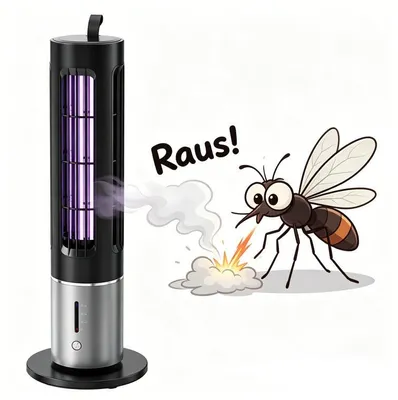 Produktbild von Innen-/Außen-Mückenlampe mit LED, automatischer Schalter, elektrischer Insektenfänger,fängt Motten,Mücken,Fliegen,für Zuhause, Terrasse, Büro, Garten