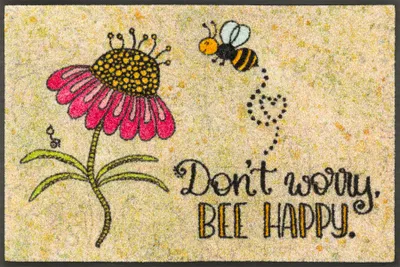Produktbild von wash+dry Design Schmutzfangmatte - Bee Happy - 50 x 75 cm