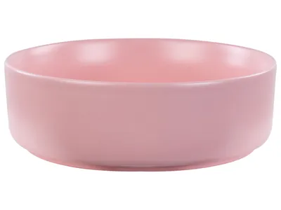 Produktbild von BELIANI Waschbecken Matt Rosa Keramik Rund ⌀37 cm mit Klickverschluss Stöpsel Badezimmer Waschschale Waschtisch Aufsatzwaschbecken