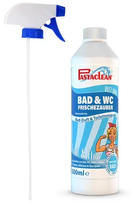 Produktbild von Pastaclean Bad & WC Frischezauber Meeresbrise 500 ml – WC-Duftspray gegen Gerüche mit Abperleffekt & Schutzfilm für Toilette, Urinal & Abfluss