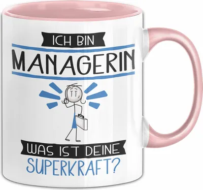 Produktbild von Managerin Geschenk Tasse Ich Bin Managerin Was Ist Deine Superkraft Geschenkidee Lustig Geburtstag Weihnachten (Rosa)