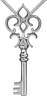 Produktbild von Silber Anhänger Schlüssel zum Herzen Anhänger 925 Sterlingsilber für Damen Kettenanhänger  Mit Kette 45 cm