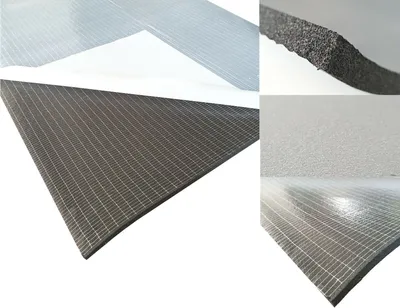A collage of images showing different views and textures of insulation material.